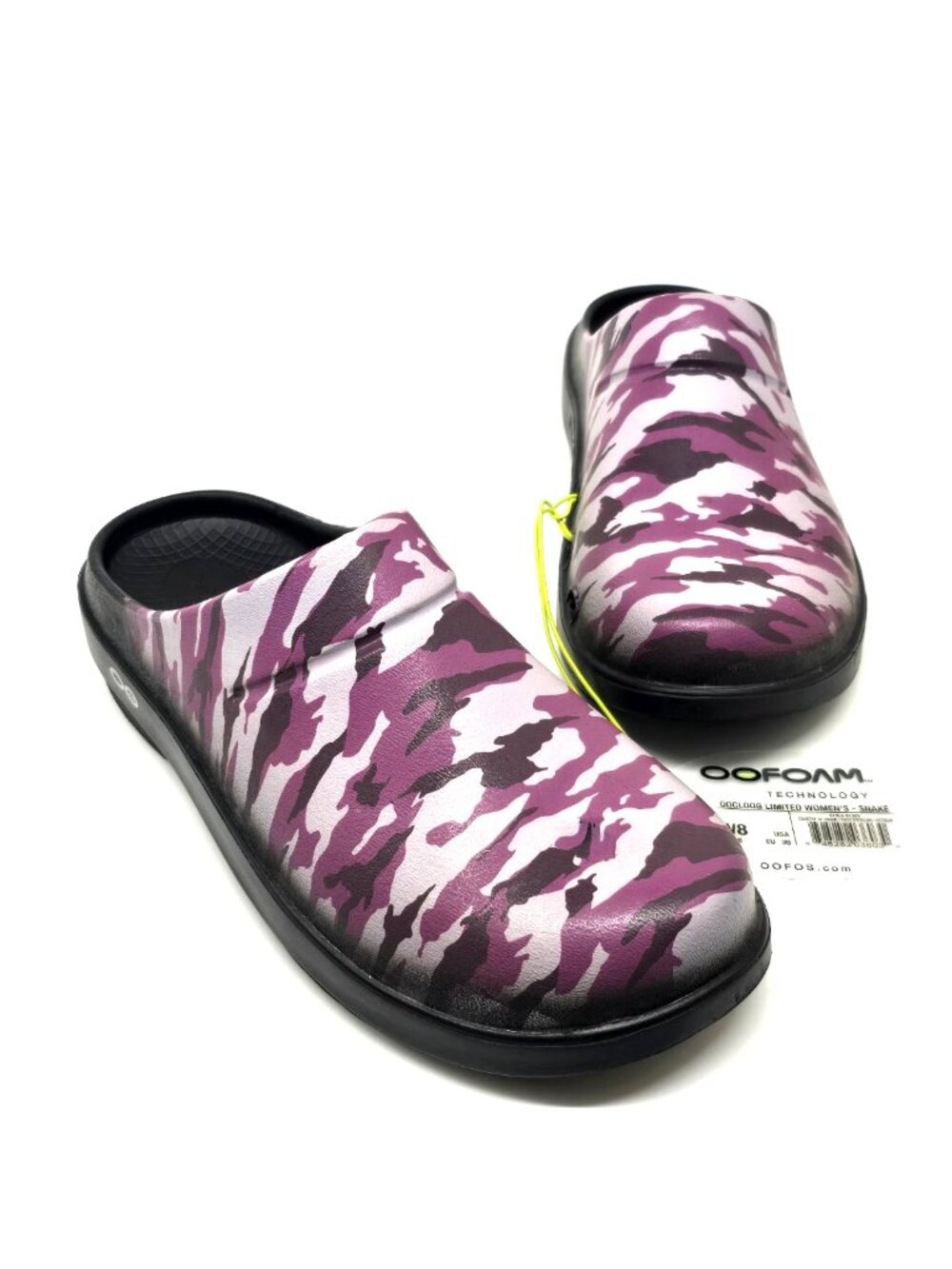 OOFOS OOcloog Limited Edition Purple Camo Clogs Women's Size 8 Unisex - Picture 2 of 12